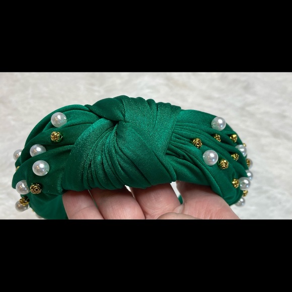 HANDMADE Green Embellished Twist Knot Headband - Picture 8 of 11